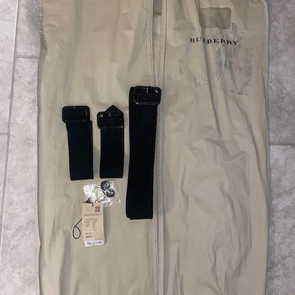 BURBERRY Kensington Black Wool Cashmere Double Breasted Trench Size 4 - Picture 14 of 15